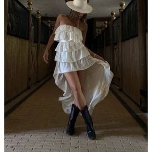 Weworewhat Tiered Ruffle High Low Dress Size 4 - NWT